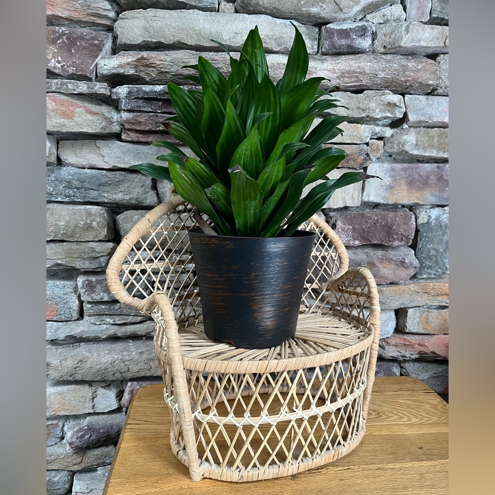 Wicker Loveseat Doll Furniture Rattan Plant Stand Vintage Boho Decor